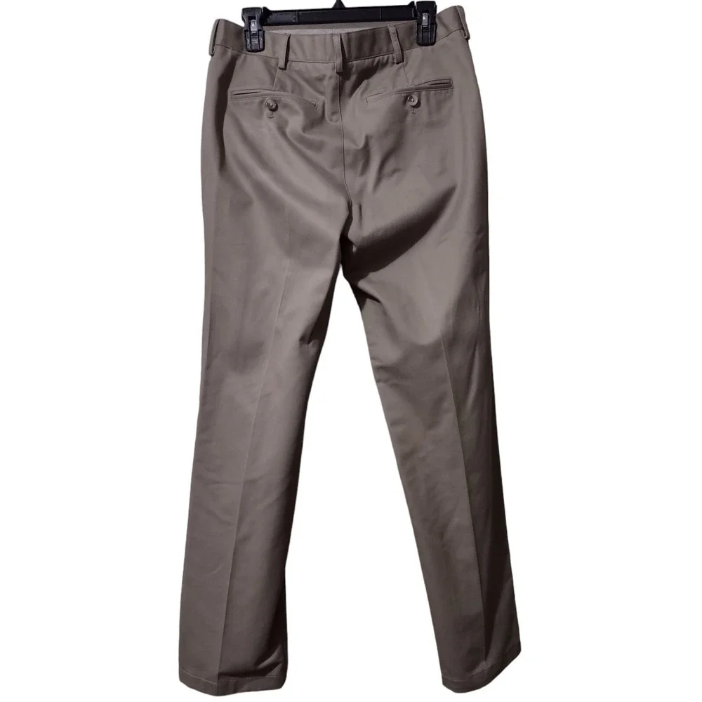 Lands' End Pants Men's Size 33‎ Khaki Pants Tailored Fit Dark Beige 4 Pockets
